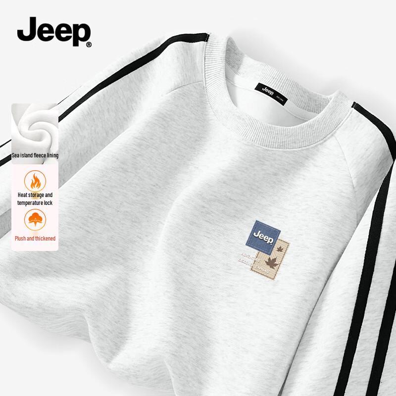 JEEP Men's Heavyweight Fleece-Lined Crewneck Sweatshirt
