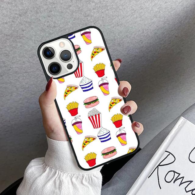 French Fries Burger Pizza Phone Case Cover For iPhone 17 Air 16 15 14 Plus 11 12 13 Pro Max Coque Shell Fundas