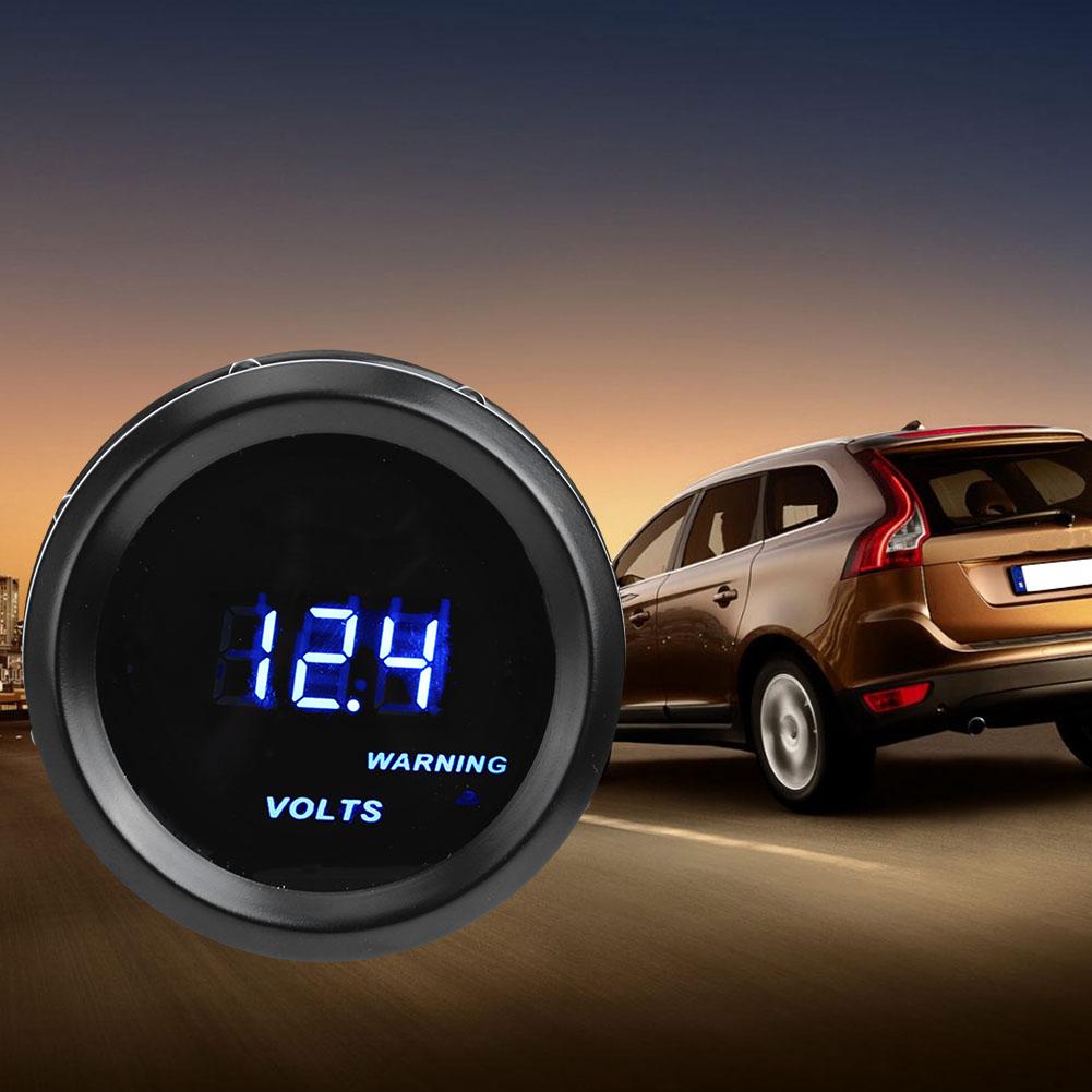2in 52mm Car Voltage Meter Digital Black Shell Digital Display Voltage Gauge 12V