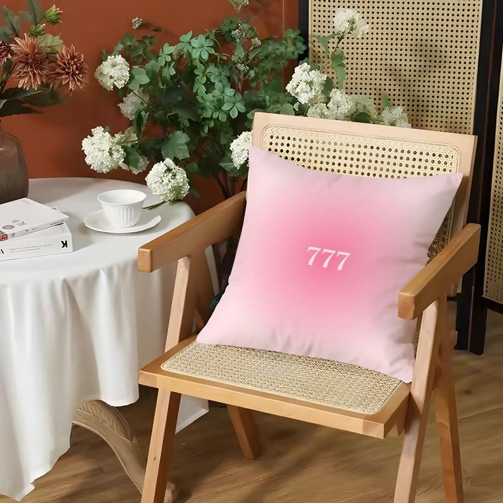 Lucky Angel Numbers Christian Women Cushion Cover Silky Short Plush Invisible Zipper Dustproof Sofa Pillow Case for Home Decor