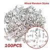 RUBYCA Mix Assortment of Silver Charms Pendants for Jewelry Making, Assorted Tibetan Metal Pendant Charm Beads, 50 Designs as in the Picture