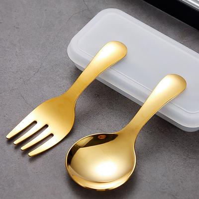 304 Stainless Steel Tableware Storage Case Cooking Supplies Durable Spoon Fork Set Dessert Fruit