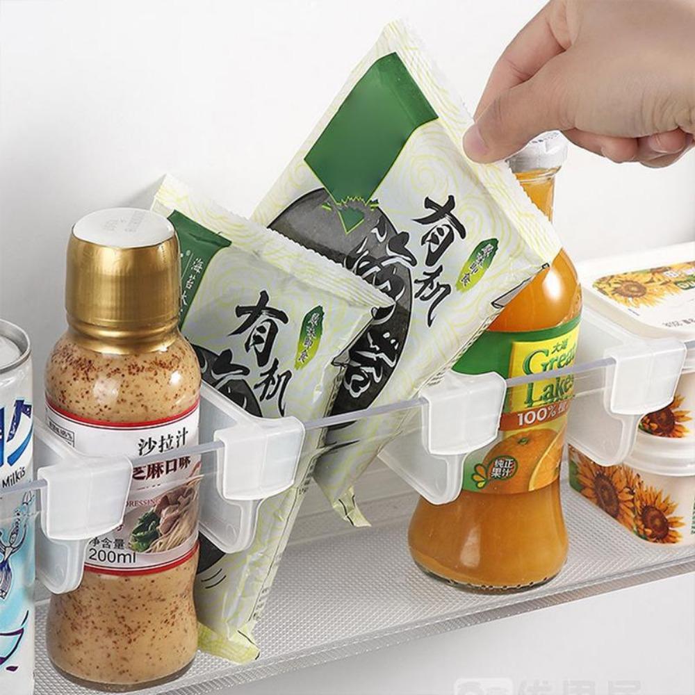 10Pcs/Lot Refrigerator Storage Partition Board Retractable Plastic Divider Storage Splint Kitchen Bottle Can Shelf Organizer