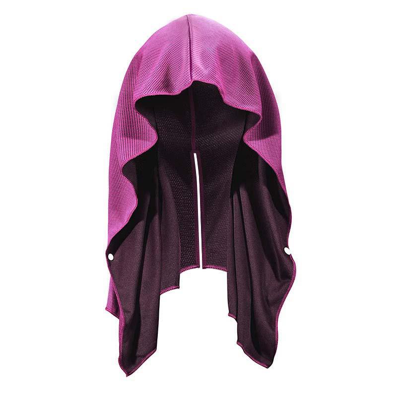 Quick-Dry Cooling Sports Towel Hoodie for Beach, Camping, Fitness & Sun Protection