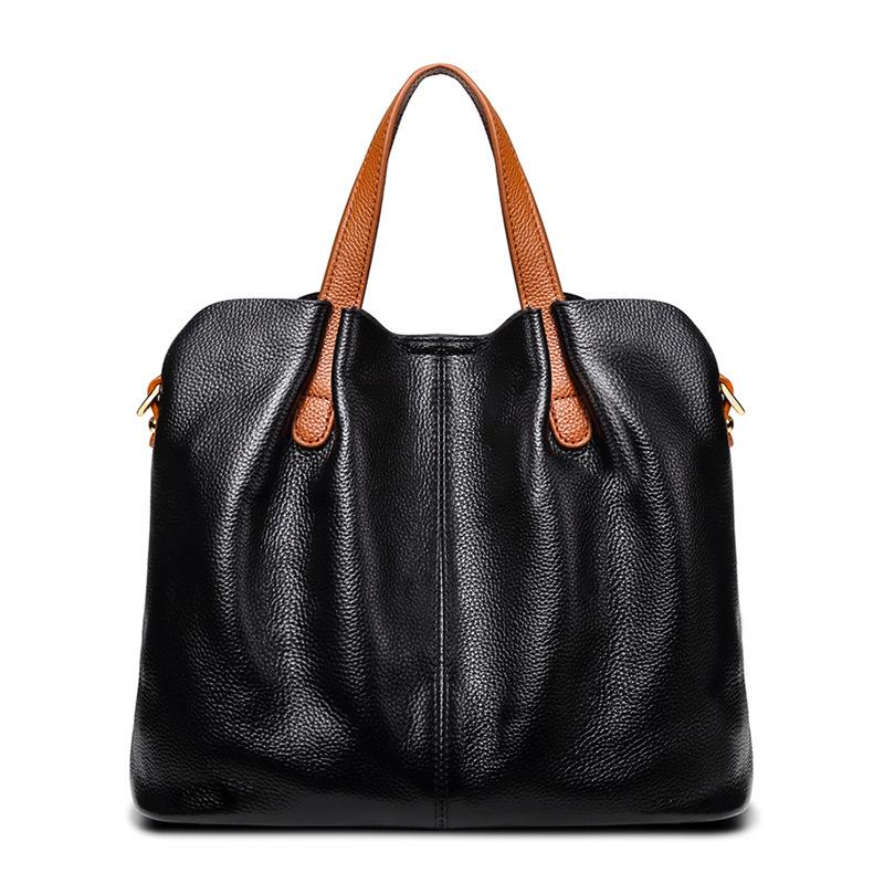 Premium Cowhide Leather Tote: Elegant & Versatile Women's Work Handbag