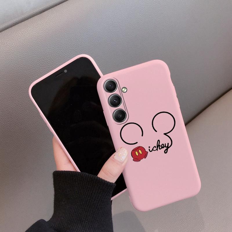 

М який силіконовий чохол із малюнком із малюнком для Samsung A55 M35 S24 Xiaomi Redmi Note 13 Pro iPhone Huawei Honor Realme Camera Protective Shockproof Cover Realme 12x рожевий