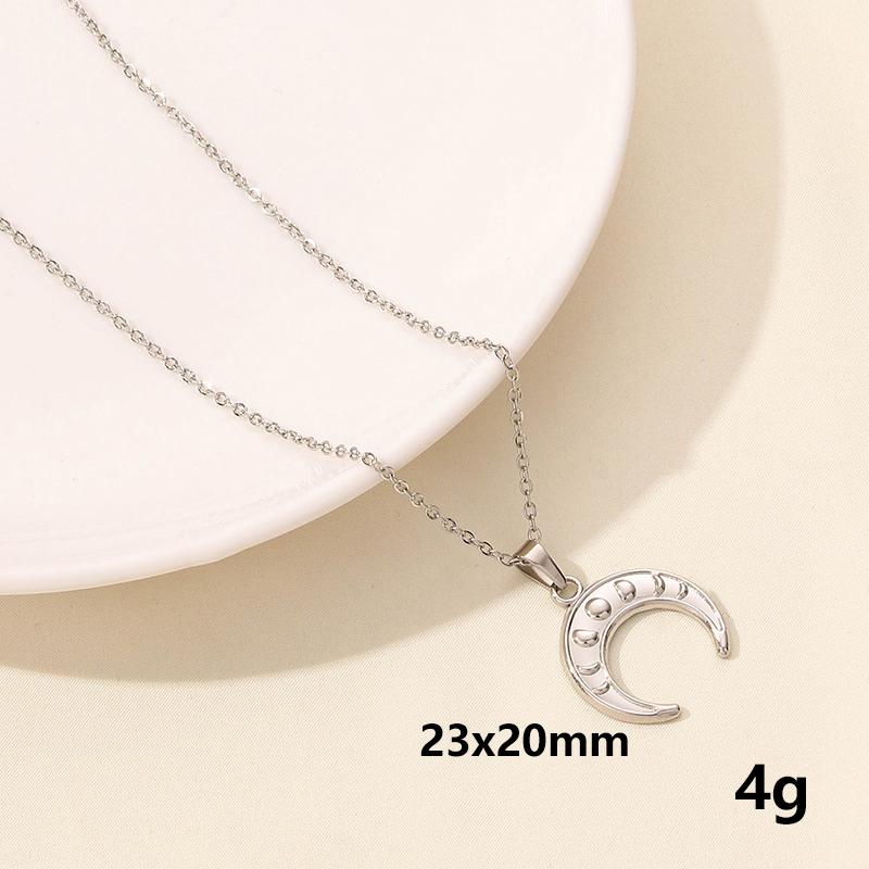 

Phase Of The Moon Evil Eye Star Stainless Steel Necklace For Women Men Accessories Fashion Jewelry On The Neck Necklace Collier