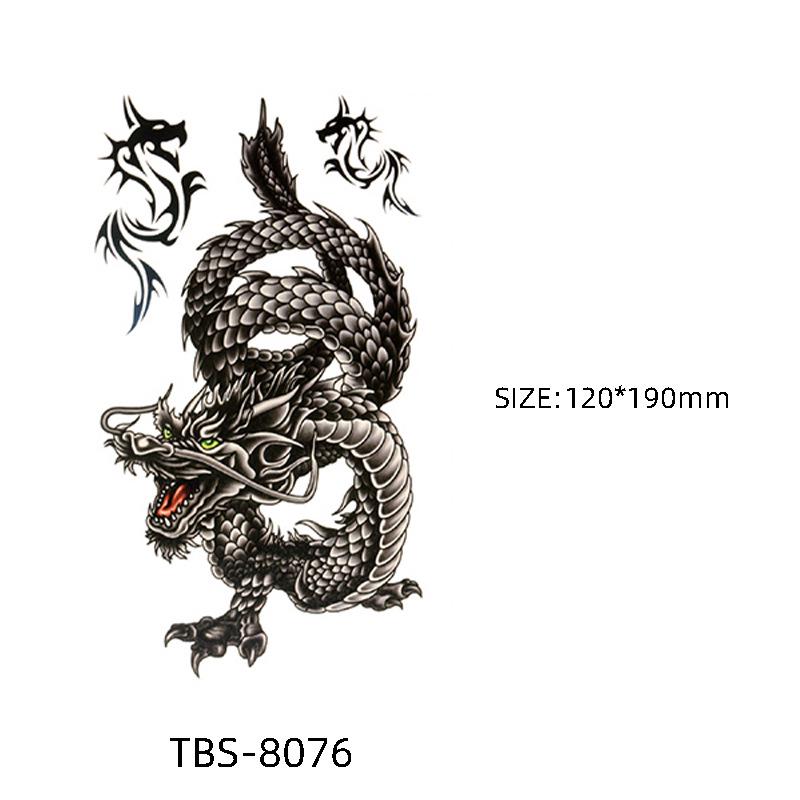 Waterproof Semi-Permanent Black & White Totem Flower Tattoo Stickers