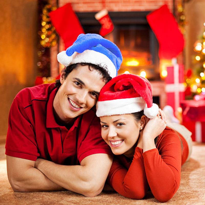 Super Soft Crystal Fabric Adult Christmas Hat - Festive Holiday Decoration & Party Dress-Up