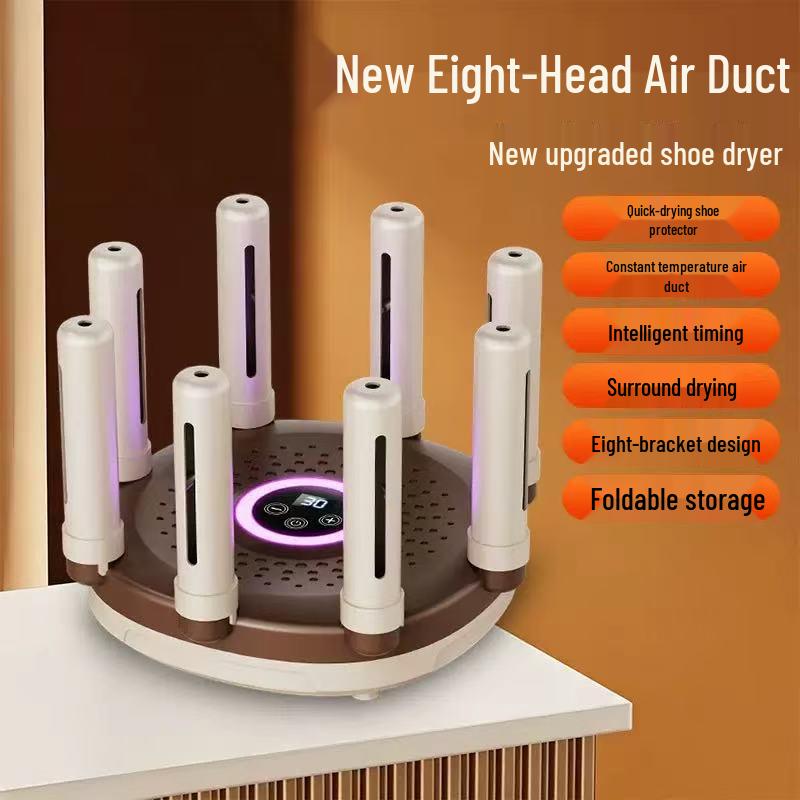 Folding Multi-Pair Retractable Shoe Dryer with Hot Air and Timer