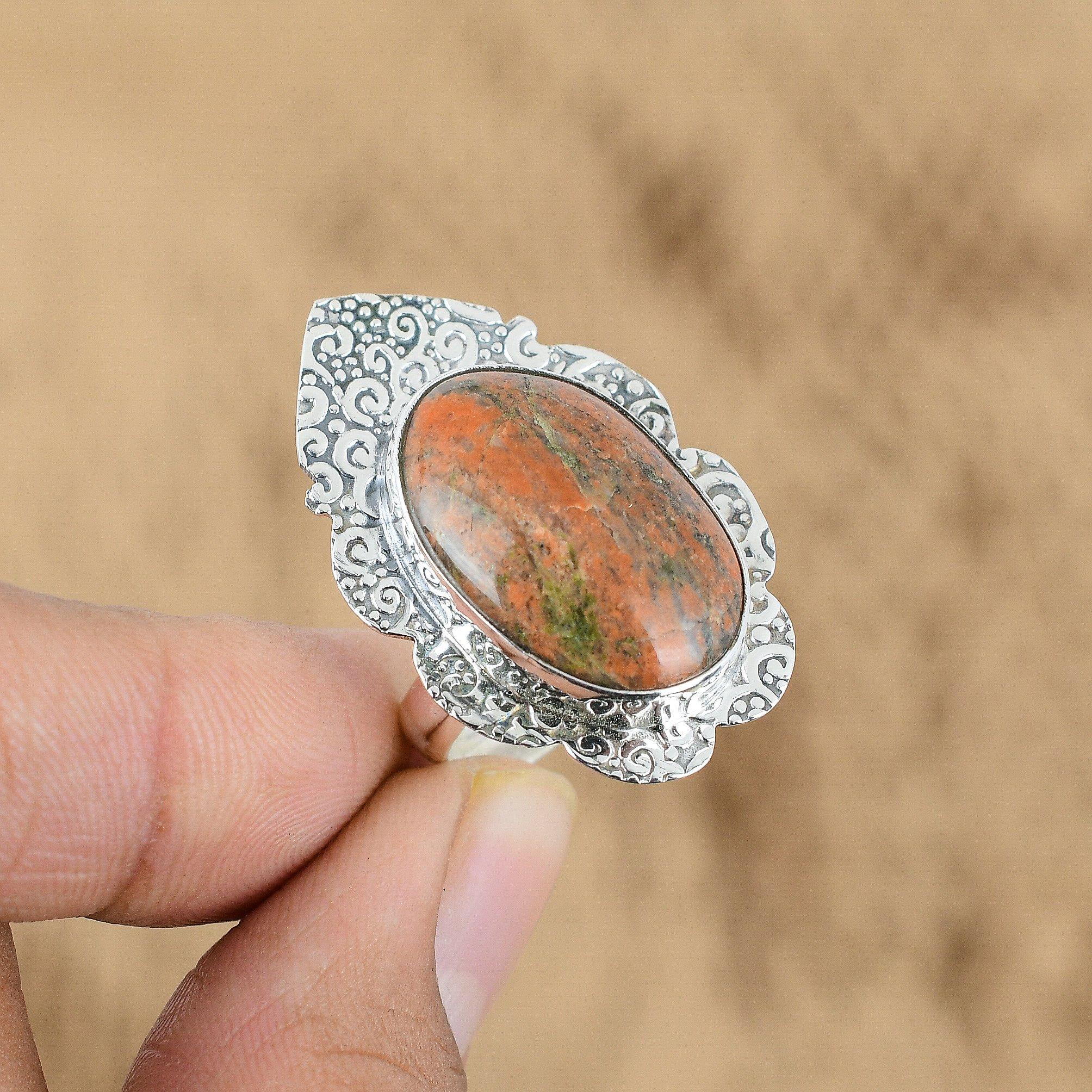 

Natural Grass Garnet Gemstone Promise Adjustable Ring 925 Silver For Girls Yes