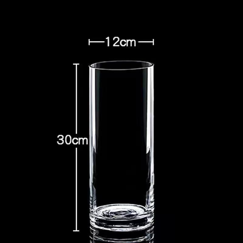 Transparent Glass Flower Vase & Hydroponic Container - Floor Ornament