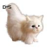Simulation Cat Ornament Realistic Plush Kitty Toy Faux Fur Animals Model Furry Cat Doll Gift for Kids Cat Lovers