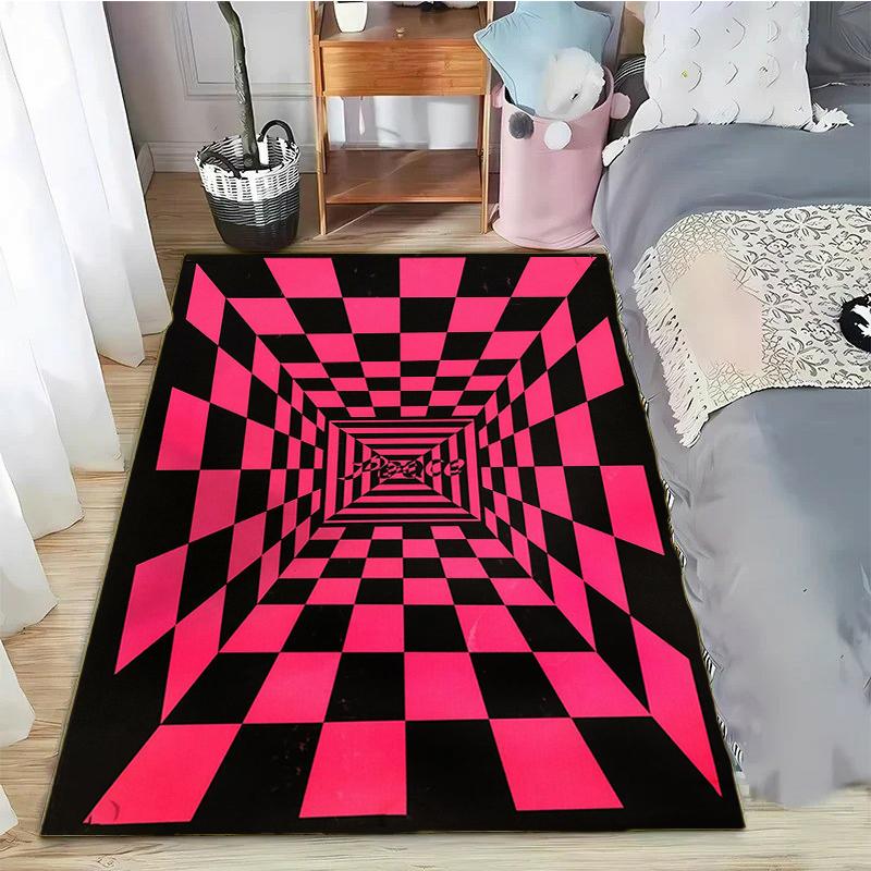 3D Vortex Illusion Area Carpet Rug for Living Room Decor Bedroom  Abstract Geometric Optical Vertigo Carpet Non-slip Floor Mat