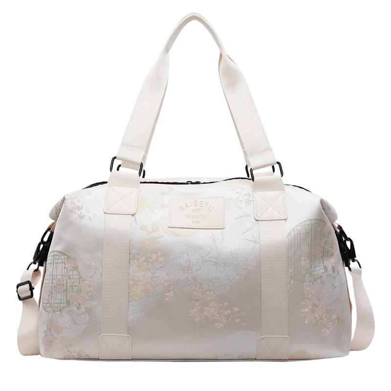 Torba podróżna na ramię w stylu chińskim z haftem o dużej pojemności