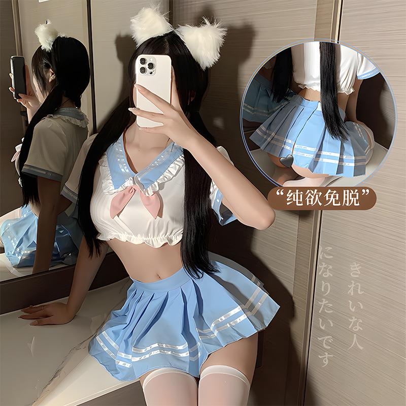 Sexy Lingerie Sexy Schoolgirl Sweet Waist Split Jk Uniform Pure Lust Temptation 9