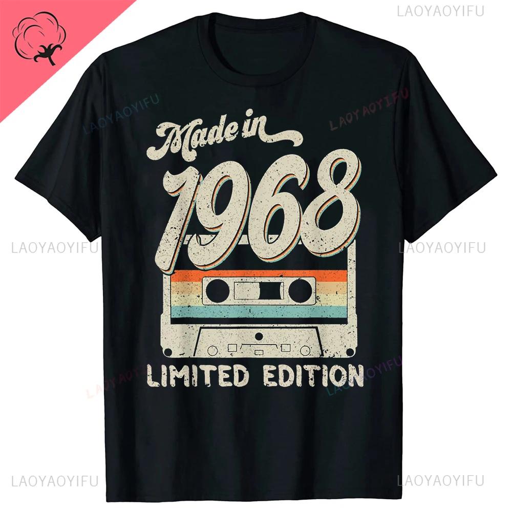 Made in 1968 Classic Limited Edition Birthday Cassette T-shirt Men's Women's Harajuku Street Vintage Street Cotton Tee Tops