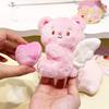 Bear Creamy Delightful Plush Hanging Keychain With Heart Bounce Feature Great For Kids
