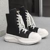 High Top Women Sneaker Quality Black Ankle Boot Brand Men Shoe Casual Fashion Zipper Metal Platform Canvas Street Shoe Men