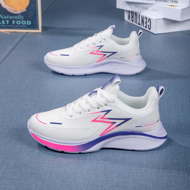 Women'S Running Shoes Thick-Soled Anti-Slip Casual Shoes Women Soft Lace-Up Lightweight Breathable Sports Shoes Women