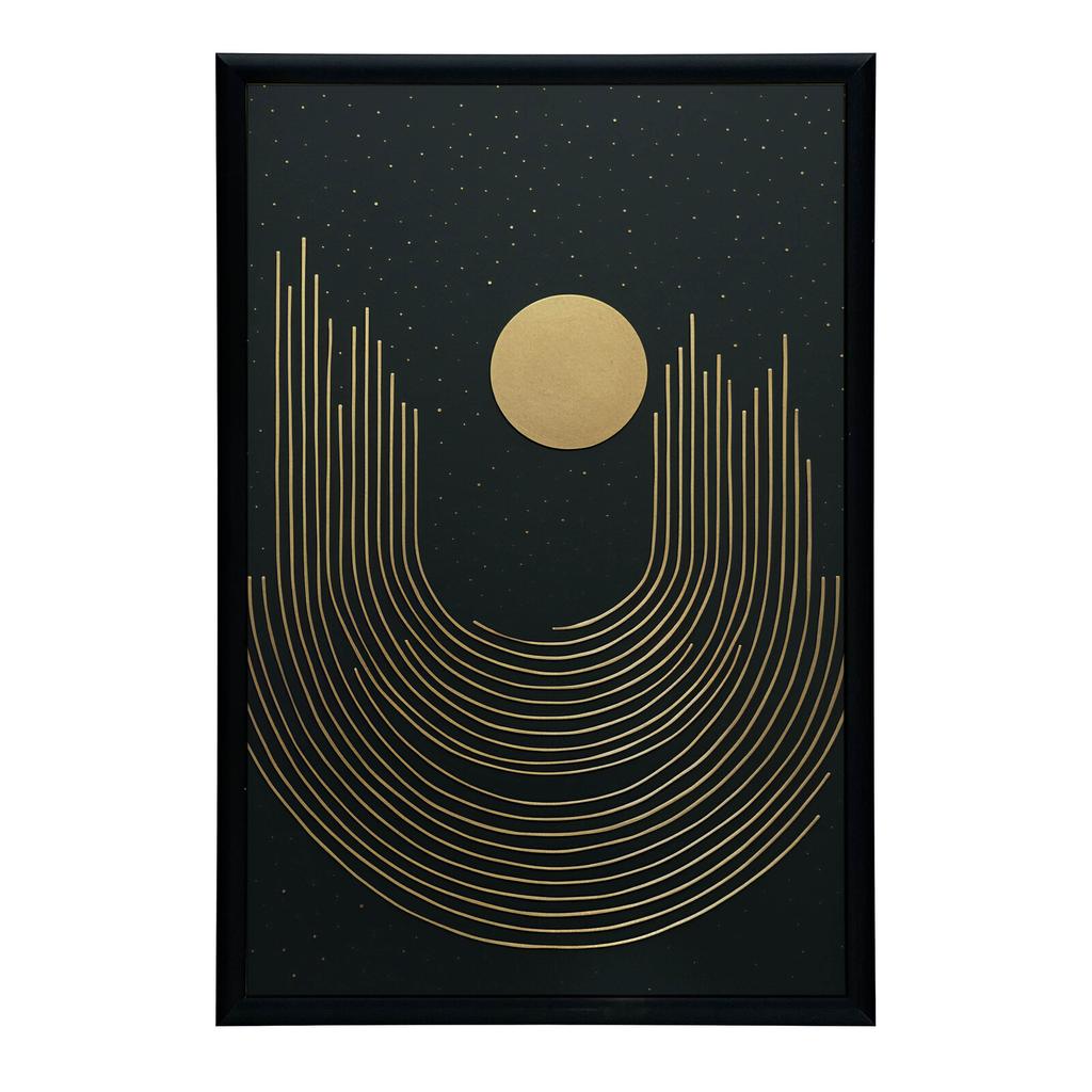 Złota Geometria Złota Geometria, 30X40 Cm, Rama Drewniana Ciemny Brąz, Papier Matowy 230 Gsm