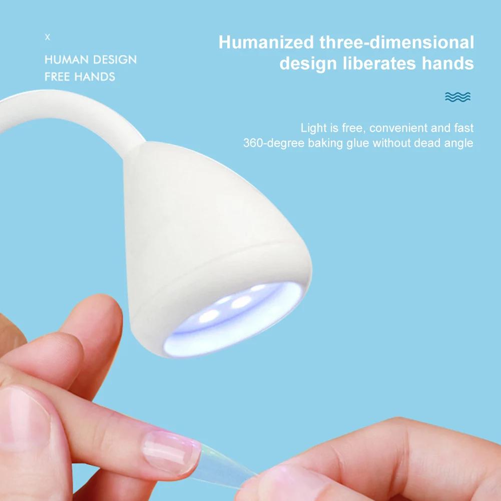 Tragbarer Nageltrockner, schnelle Nageltrocknungslampe für die Maniküre, UV-LED-Lampe mit Stifthalter zur Nagelaufbewahrung, Gel-Nagellack-Härtungslampe