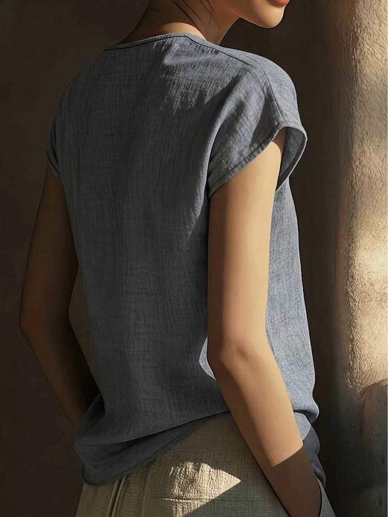 2026 Elegant Bohemian Summer Retro Lace V-neck Cotton-Linen Shirt for Women