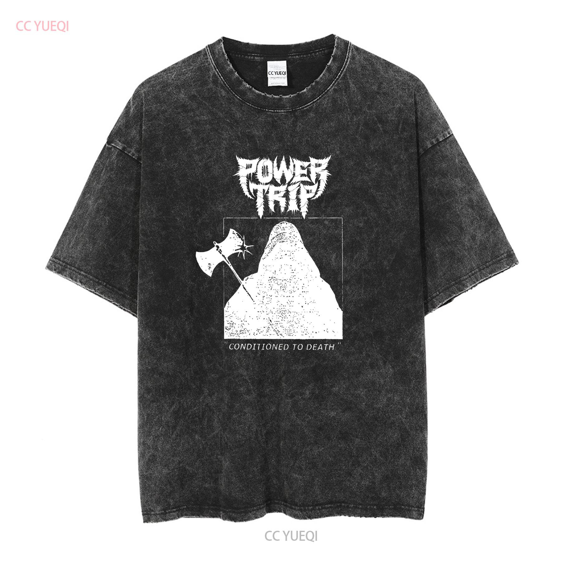 

Футболка Power Trip band Conditioned to death ЧОРНА БАВОВНЯНА УСІ РОЗМІРИ ta3949 довгий рукав вінтажна Прана Повсякденний дизайнерський одяг M