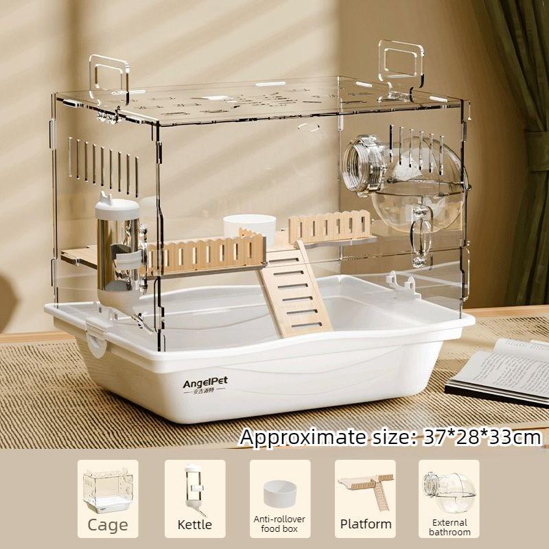 Transparent Hamster Cage Acrylic Luxury Villa Large Hamster Cage Hideout Cheap Hamsters House Villas Small Animals Supplies