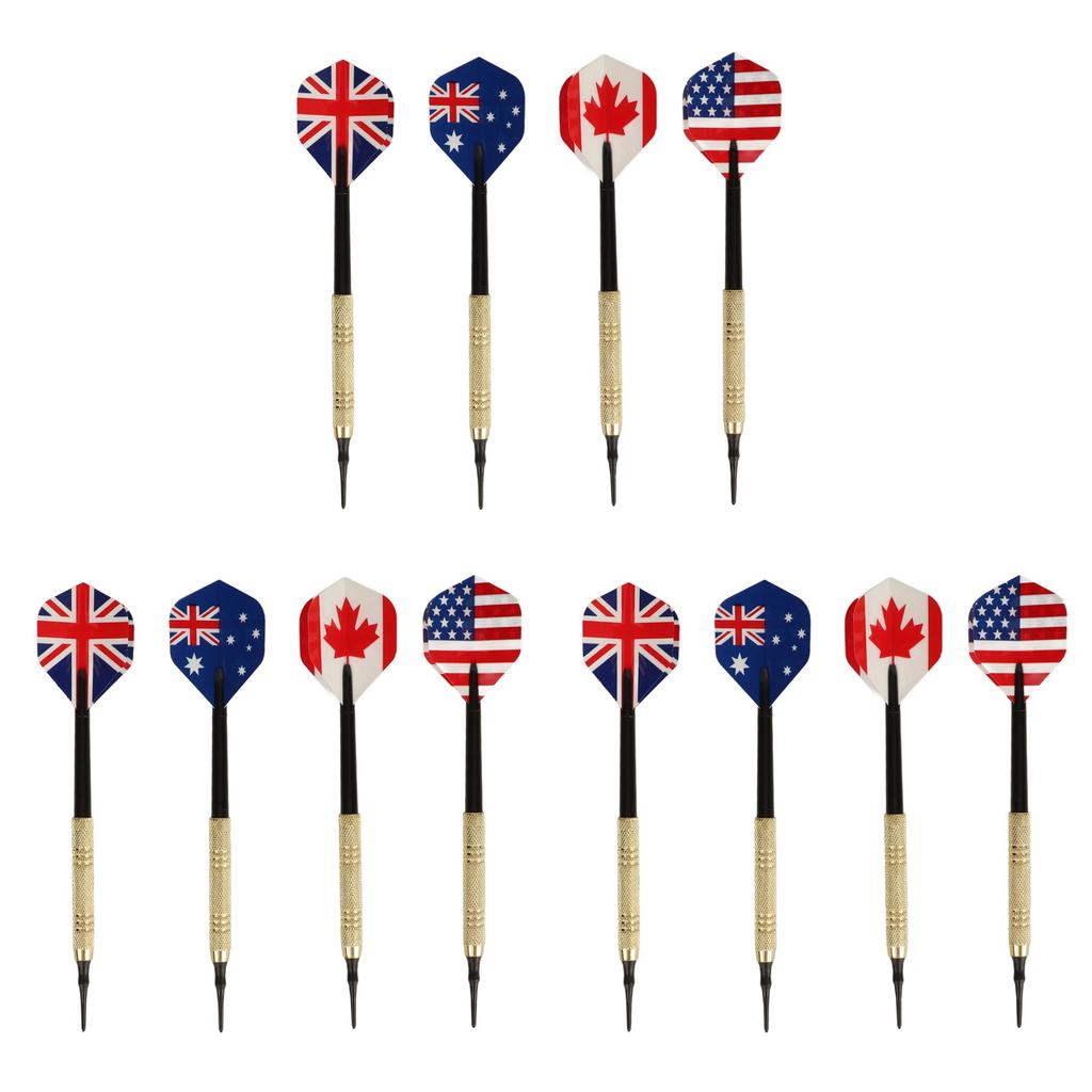 Soft Tip Darts Set with 50 Dart Tips 12 Flights Shafts Barrels Easy To Replace Darts Plastic Tip for Electronic Dart Board
