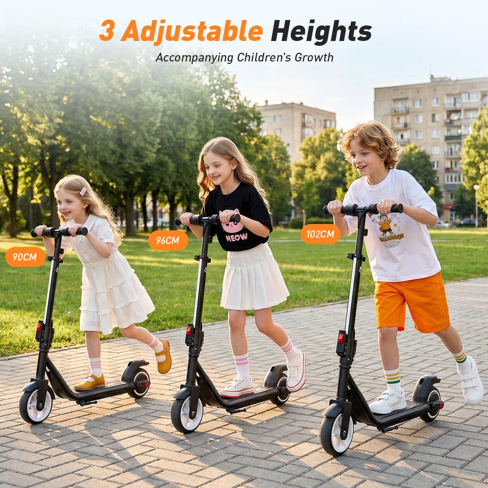 iScooter IK3MAX Kids Electric Scooter 200W Motor 4.5Ah Solid Tires Foldable & Height Adjustable 3-Speed  Electric Scooter for Kids