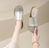 French bag head slippers summer new hole shoes hollow Roman mesh shoes one pedal sandals popular wedge heel women's shoes