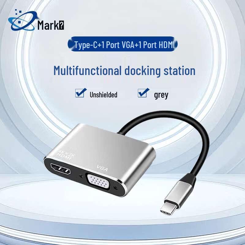 

Type-C to VGA+HDMI 2-in-1 Adapter Hub