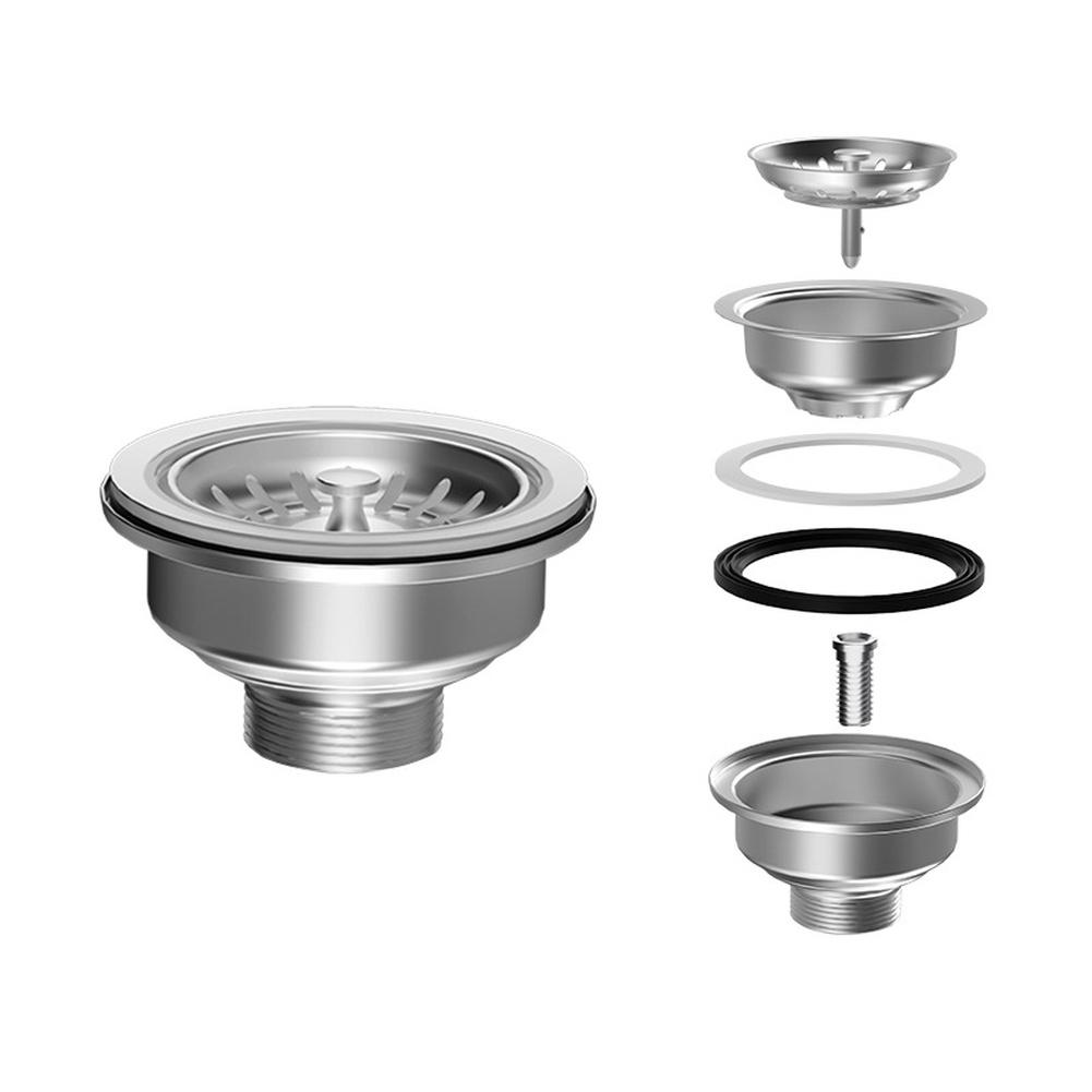 304 Stainless Steel Kitchen Sink Strainer Basket with Food Debris Filter Removable Double Layer G1 12 Compatible