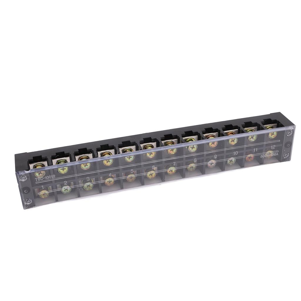 Terminal Strip Block 100A 600V Large Current Easy Wiring Ground Circuit Terminal Block 12 Positions