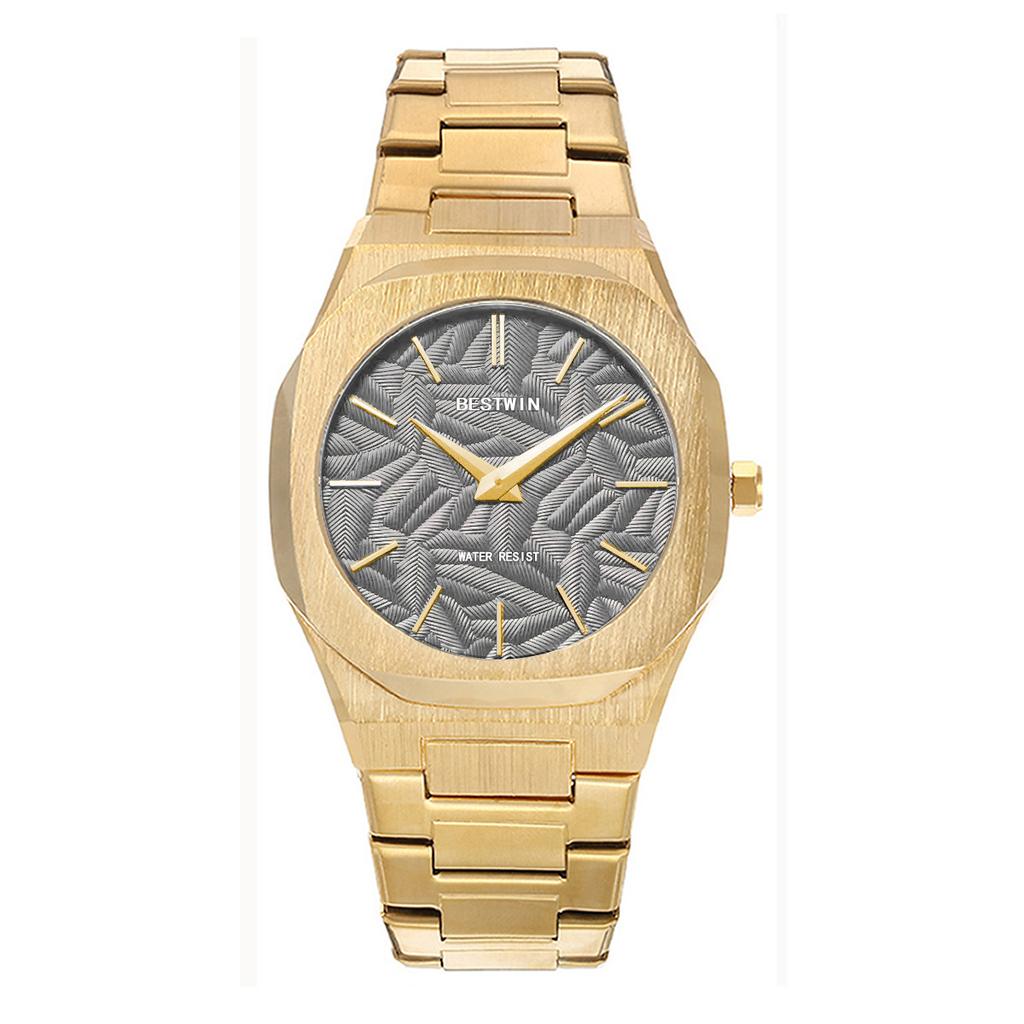 Men's Watch Embossed Leaf Characteristic Face Quartz Waterproof Watch