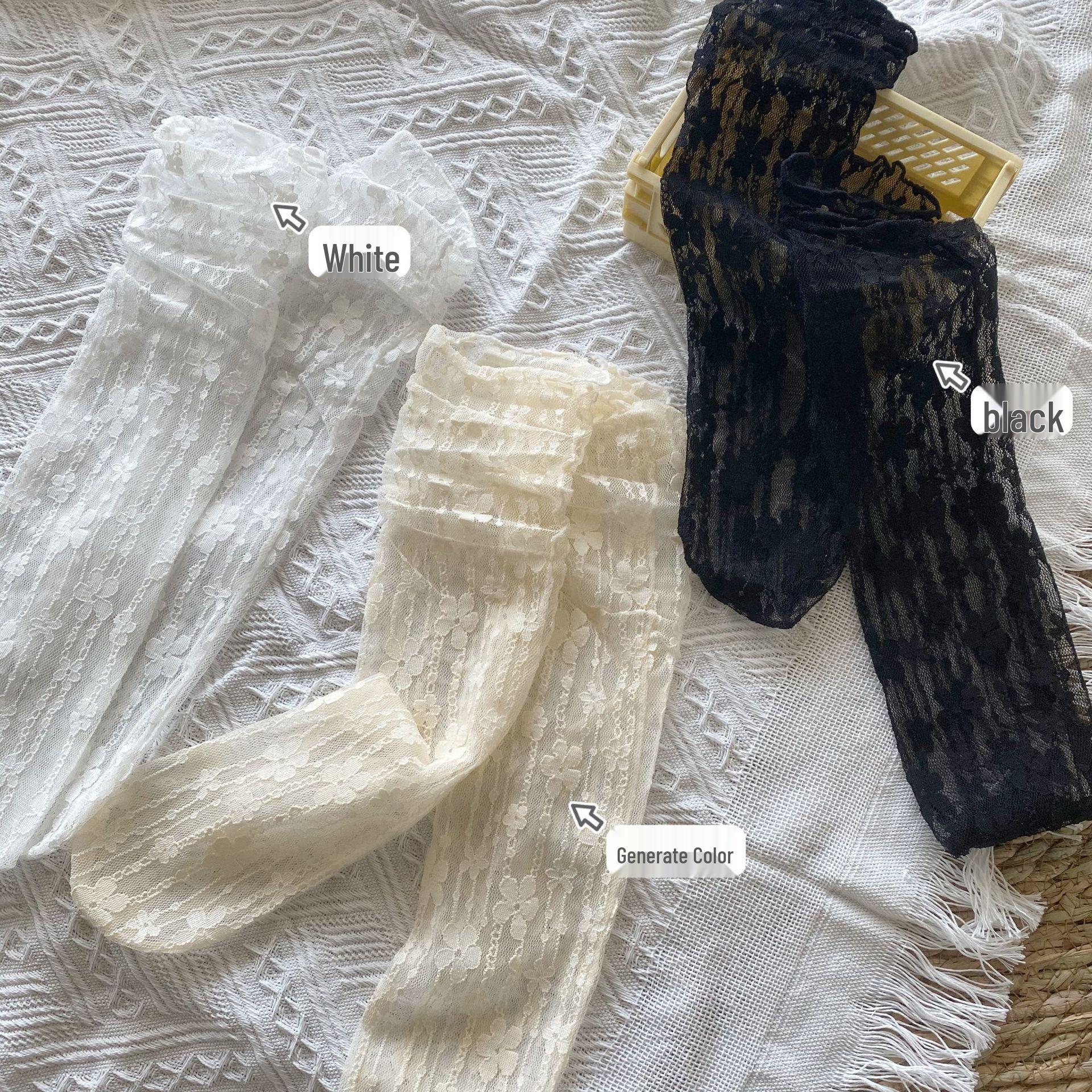 

Women s Summer Mary Jane Mesh Lace Mid-Calf Socks One size чёрный