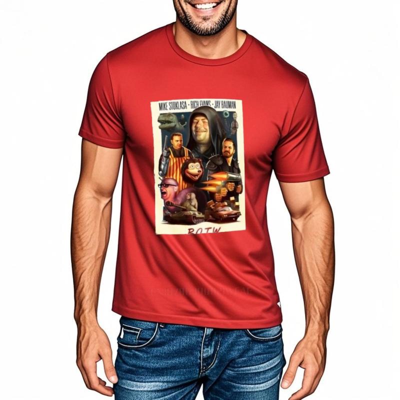 Mens Hiphop Tshirt tshirt Male Summer Tops RLM Red Letter Media BOTW TShirt Funny TShirt caTShirts Funny TShirts For Men S