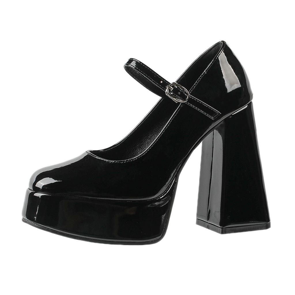 2025 Autumn New JK High-heeled Mary Jane Waterproof Platform Thick-heeled High-heeled Shoes Small Leather Shoes Spring and Autumn Round Head Sing