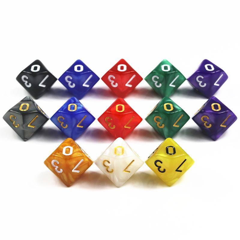 

Набор из 10 многогранных игральных костей D10(0-9) Игровые кости для настольных игр DNDGame TRPG multi-color