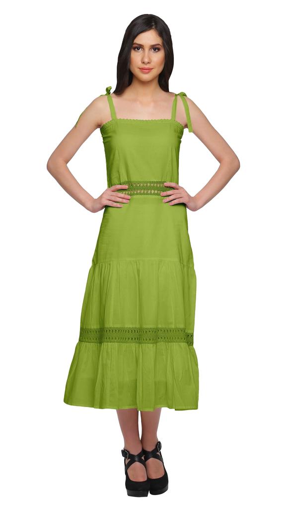 Moomaya Solider verstellbarer Schultergurt Damen Lässiges ärmelloses langes Kleid