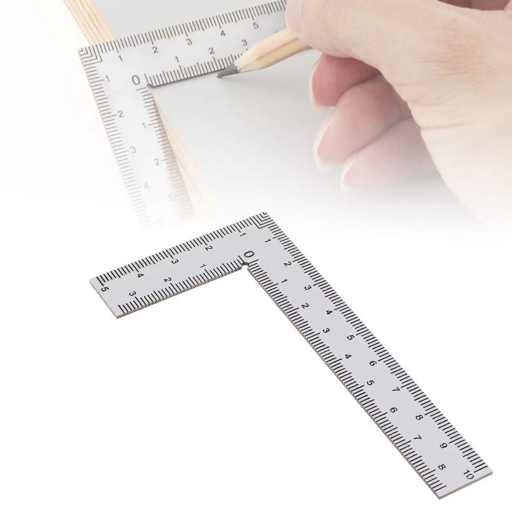 Measuring Tool Metal Ruler Double-Sided Mini Ruler L Square Ruler Metal Materials