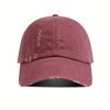 Hot Sale Women's Ripped Baseball Cap Soft Adjustable Brim Face-Slimming Spring and Summer Stylish for Students Unisex Sun Hat