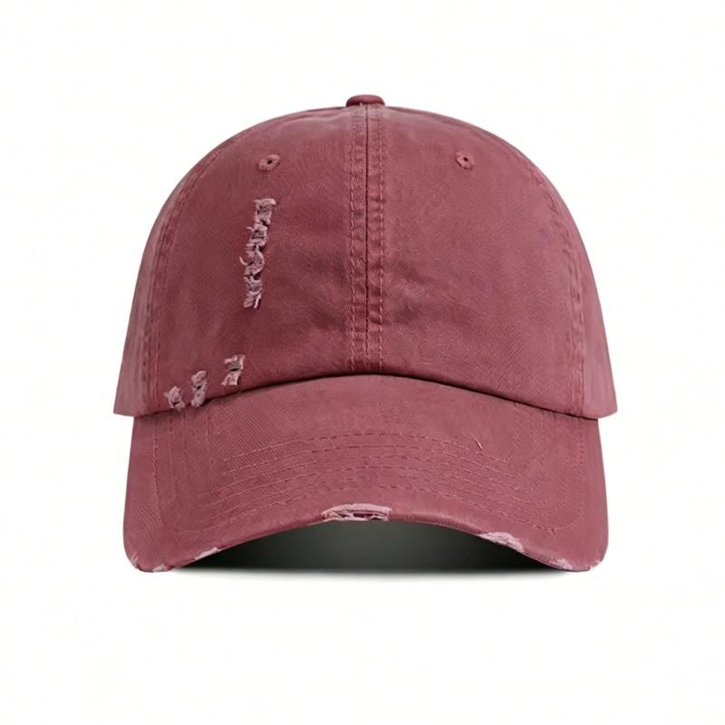 Hot Sale Women's Ripped Baseball Cap Soft Adjustable Brim Face-Slimming Spring and Summer Stylish for Students Unisex Sun Hat