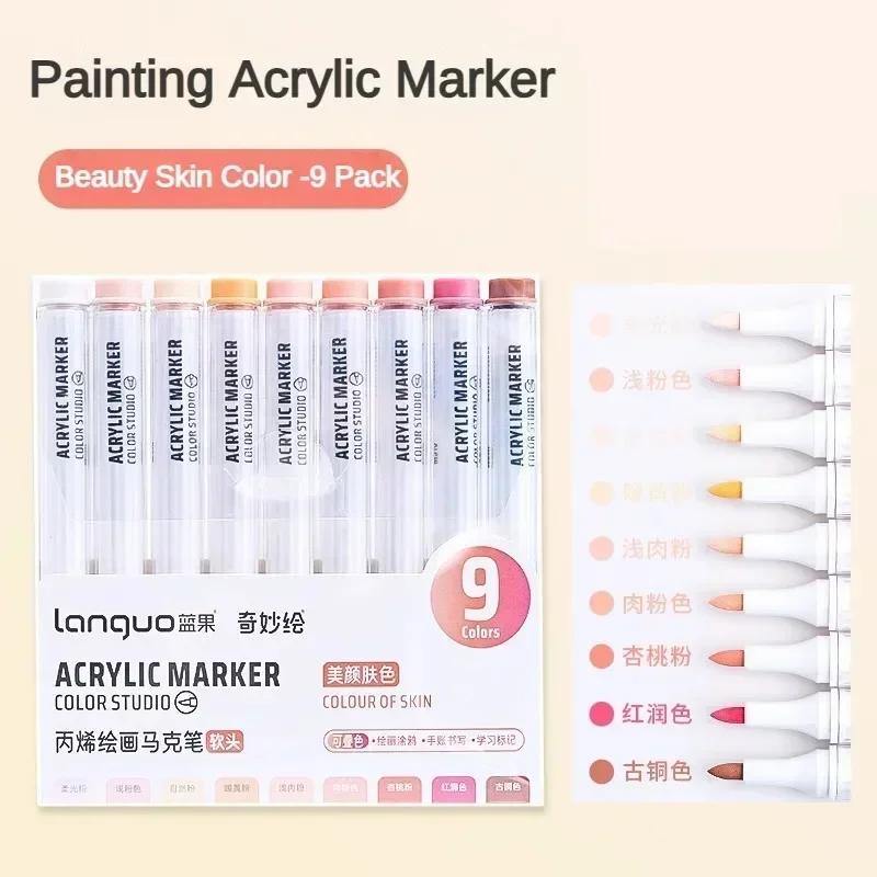 81/72/63/9 Colors Acrylic Paint Marker Pen DIY Painting Drawing for Card Ceramic Stone Mug Glass Fabric Art Supplies Stationery