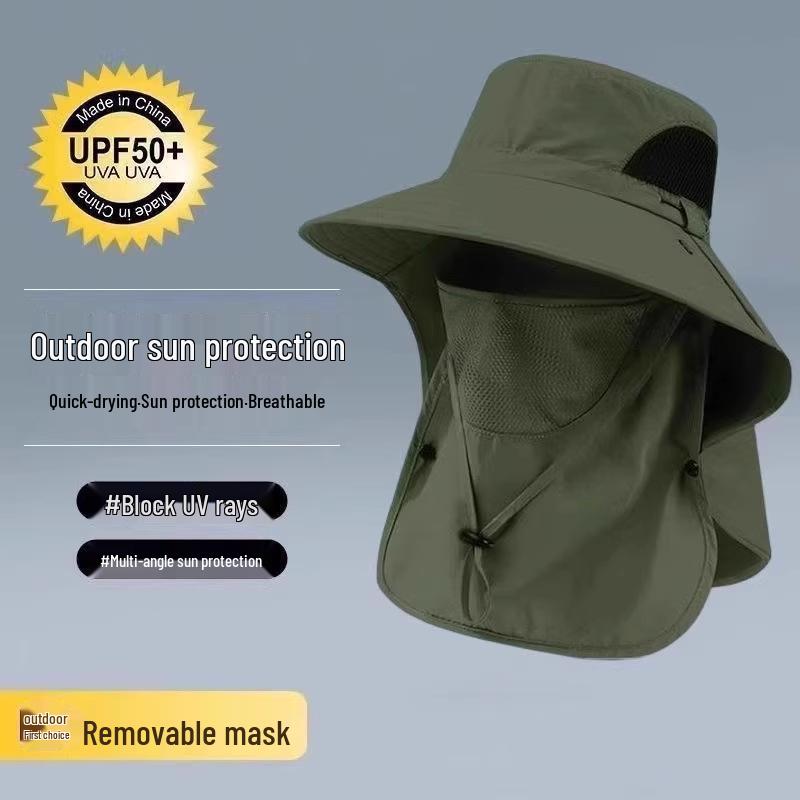 

Водонепроницаемая шляпа от солнца с защитой от УФ-лучей для мужчин и женщин – Летняя шляпа для рыбалки и велоспорта с защитой лица и шеи Adjustable