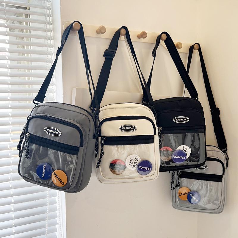 2025 spring new small satchel shoulder bag trendy messenger bag student men and women the same casual personalized mobile phone bag