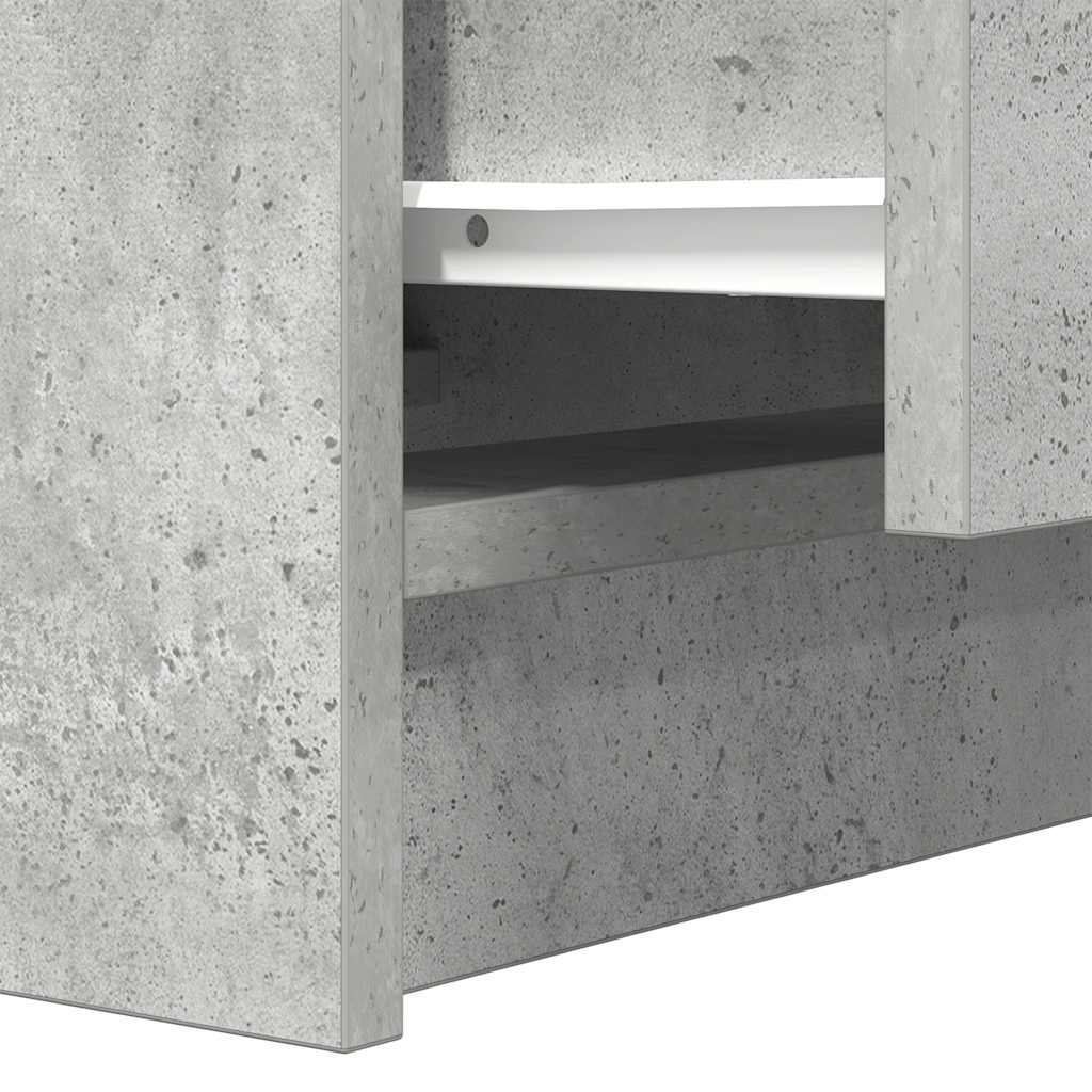 Nightstand with 2 Drawers Concrete Grey 38 X 34 X 80 Cm