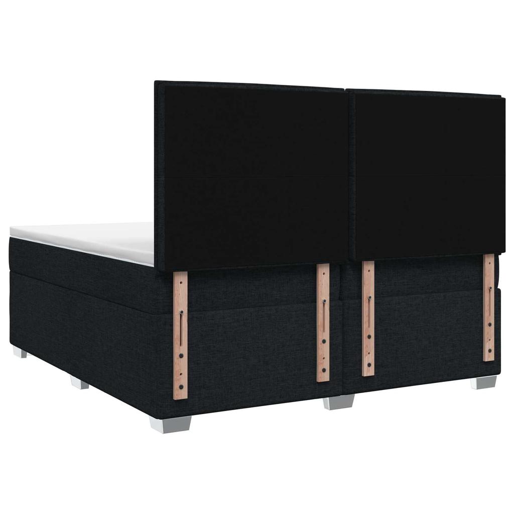 Box Spring Bed with Mattress Black 200 X 200 Cm Fabric