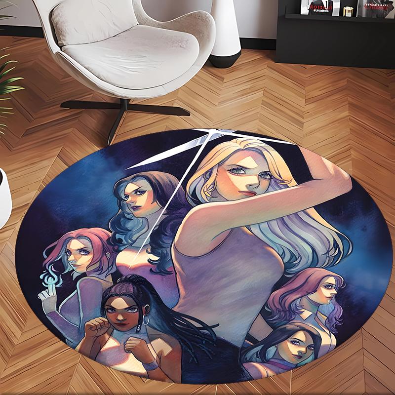 Buffy (19) Round Office Rug Decorative Floor Rug for Office Bedroom Living Room and Home Space